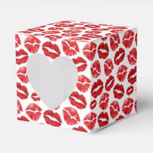 Caja Para Regalos Besos de pintalabios rojos Valentine