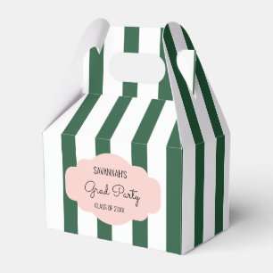 Caja Para Regalos Beverly Hills Pink & Green Stripes Grad Fiesta
