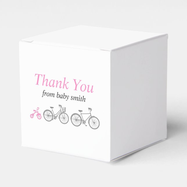 Caja Para Regalos Bicicleta rosa (Costado Anverso)