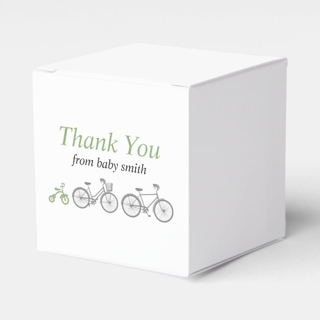 Caja Para Regalos Bicicleta verde (Costado Anverso)