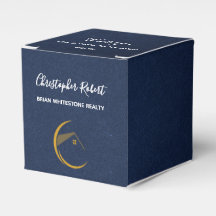 Bienes Raíces Azul Marino Minimalista