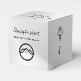 Caja Para Regalos Bienes Raíces de Plata Elegantes