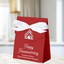 Bienes Raíces Rojo Casa Personalizada Feliz Calefa