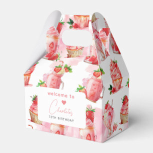 Caja Para Regalos Bienvenida de cumpleaños a Strawberry Milkshake