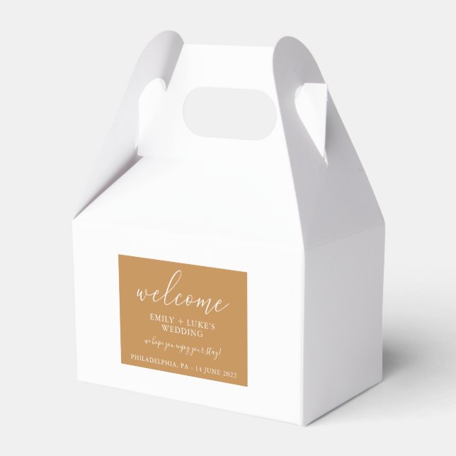 Caja Para Regalos Bienvenida de la moderna boda personalizada Terra  (Front Side)