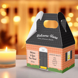 Caja Para Regalos Bienvenido a Casa Casa de Ladrillo Techo Negro Reg