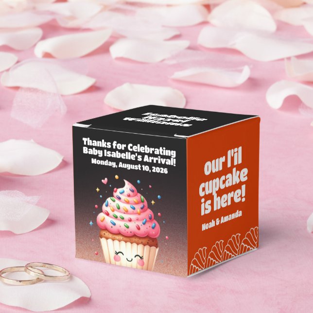 Caja Para Regalos Bienvenidos a Baby Shower a Cupcake Cute L'il (Boda)