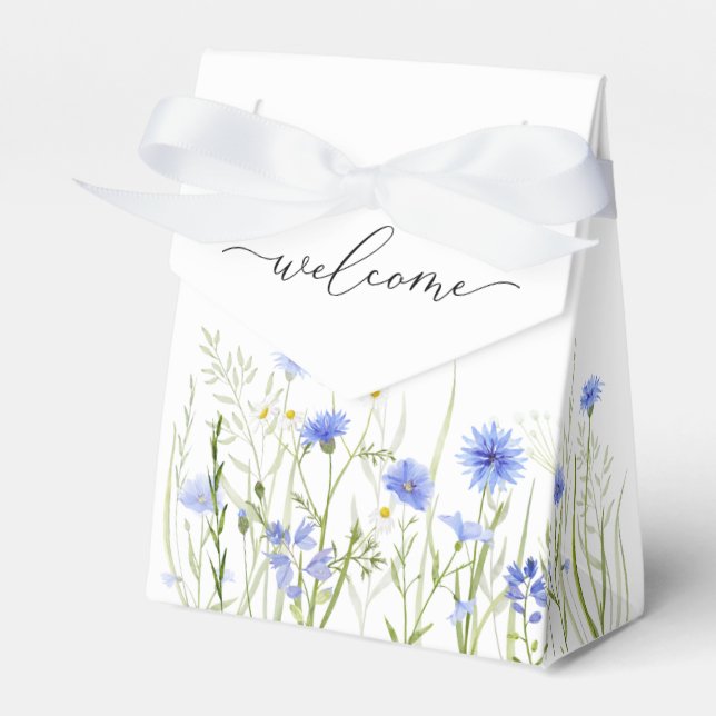 Caja Para Regalos Bienvenidos al Boda Blue Wildflower (Front Side)