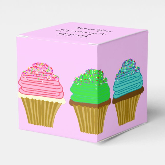 Caja Para Regalos Big Cupcakes Girls Girls Birday Party Gift Box (Costado Anverso)