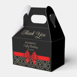 Caja Para Regalos Birday Gold Egypt Geometric Red Bow Gracias