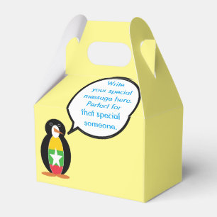 Caja Para Regalos Birmania Myanmar Pingüino Personalizado Hablando