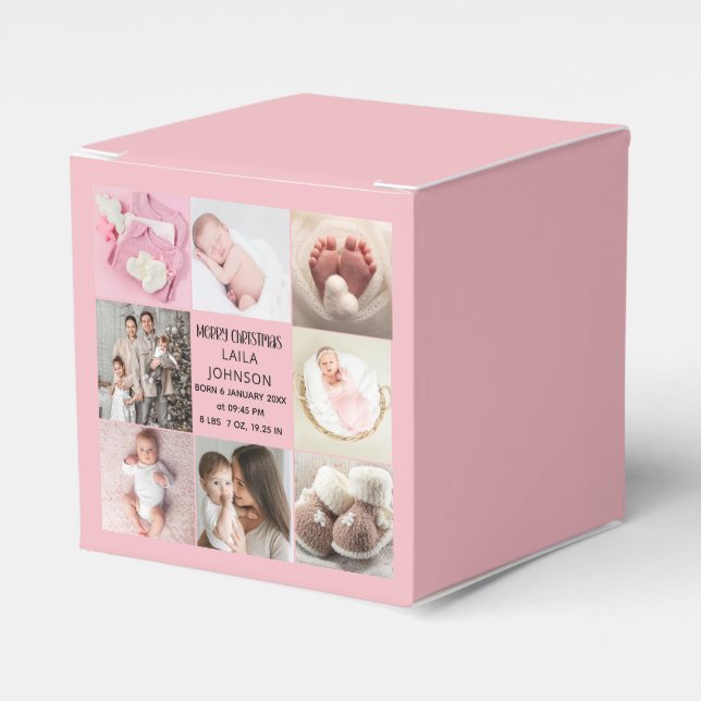 Caja Para Regalos  Birth Announcment Personalize 8 Photo christmas (Costado Anverso)