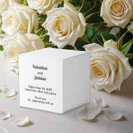 Caja Para Regalos Black and White Typography Wedding Favor Box