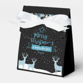 Caja Para Regalos Black Blue Merry Christmas FavBox