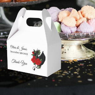 Caja Para Regalos Black Dragon Red Roses Fantasy