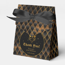 Caja Para Regalos Black Dragon Scales Gold Birday Gracias
