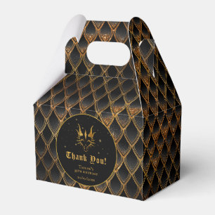 Caja Para Regalos Black Dragon Scales Gold Birday Gracias