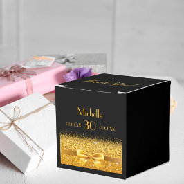 Caja Para Regalos Black gold bow gracias fiesta de cumpleaños