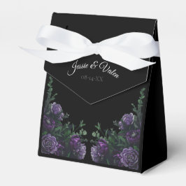 Caja Para Regalos Black Purple Floral Elegant Wedding