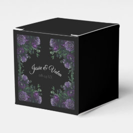 Caja Para Regalos Black Purple Floral Elegant Wedding Gótico