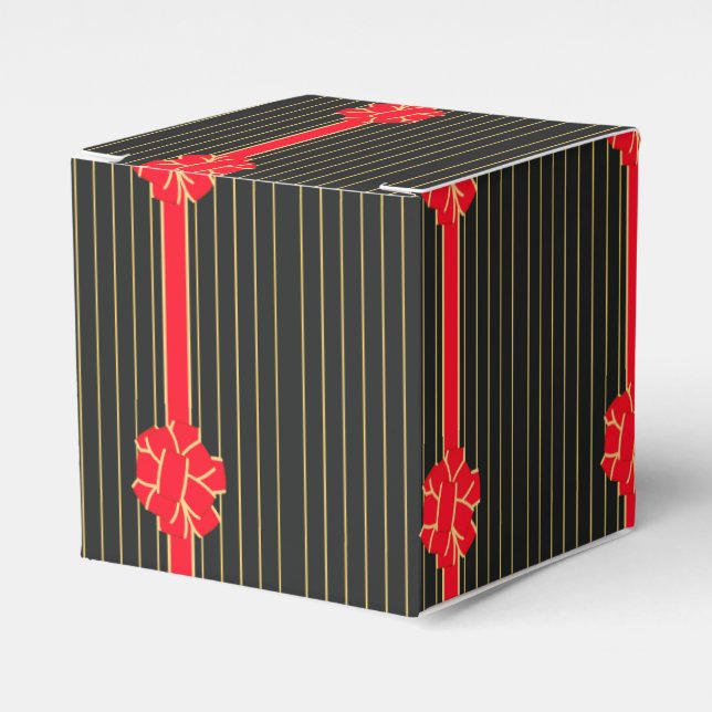 Caja Para Regalos Black & Red Bow (Costado Anverso)