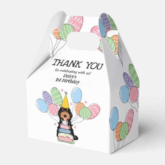 Caja Para Regalos Black Tri Cockapoo Cavapoo Cumpleaños Gracias (Front Side)