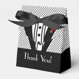 Caja Para Regalos Black Tuxedo - Favor De Los Invitados Gracias
