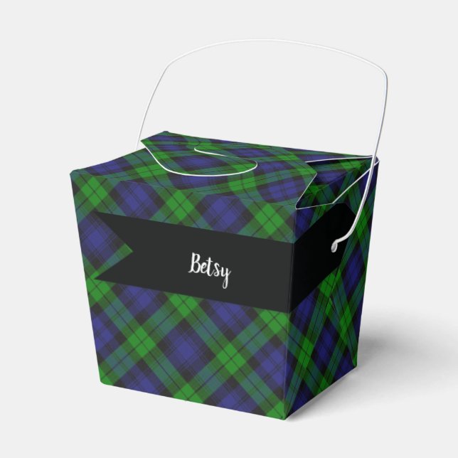 Caja Para Regalos Black Watch Campbell Scottish Tartán Plaid Pattern (Front Side)
