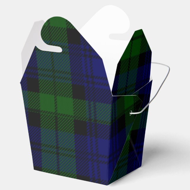 Caja Para Regalos Black Watch Tartan Blue Green Plage (Abierto)