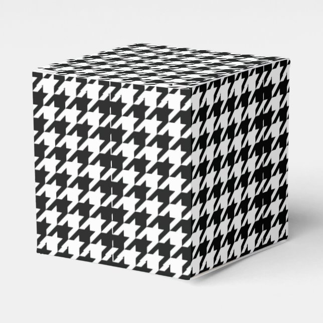 Caja Para Regalos Black White Classic Houndstap Check (Costado Anverso)