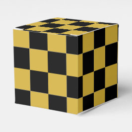 Caja Para Regalos Black with Metallic Gold Square Pattern Classic