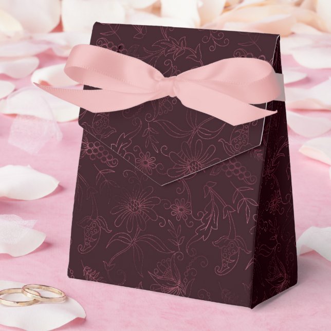 Caja Para Regalos Blackberry Wine Pattern  (Boda)