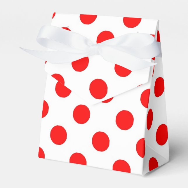 Caja Para Regalos blanco con lunares rojos (Front Side)