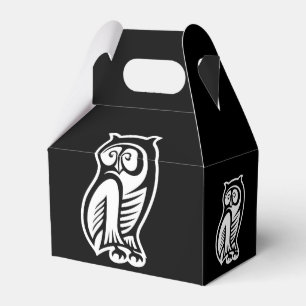 Caja Para Regalos Blanco del símbolo del búho
