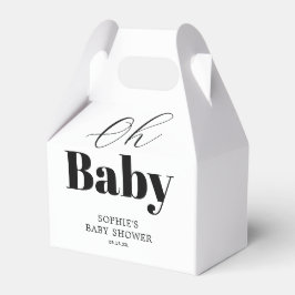Caja Para Regalos Blanco negro moderno Oh Baby Shower