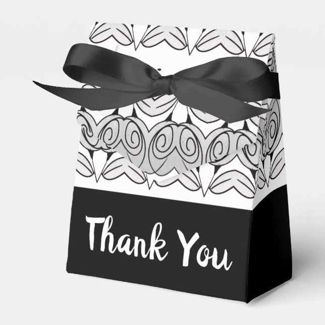 Caja Para Regalos Blanco Negro Y Gris (Front Side)