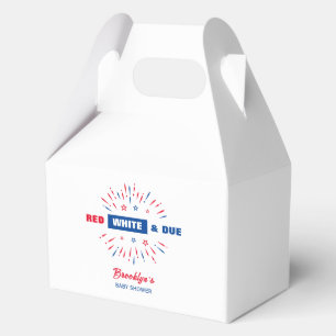Caja Para Regalos Blanco Rojo Y Vencimiento 4 De Julio Patriótico Ba