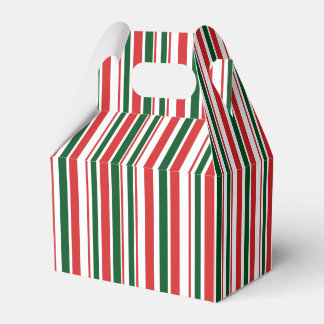 Caja Para Regalos Blanco verde rojo delgado a rayas