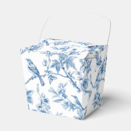 Caja Para Regalos Blanco y Azul Chinoiserie Floral Aves