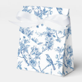 Caja Para Regalos Blanco y Azul Chinoiserie Flores Pájaros