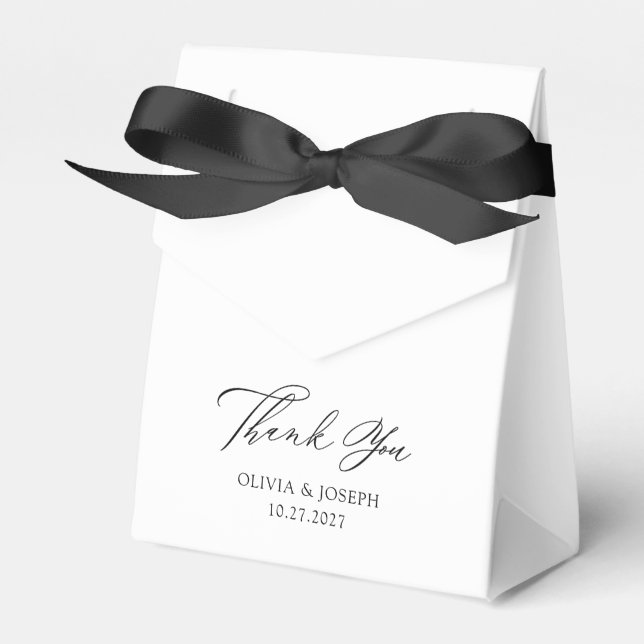 Caja Para Regalos Blanco y negro | Boda de elegancia italiana (Front Side)