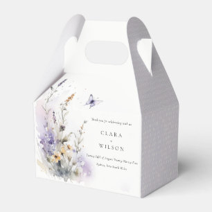 Caja Para Regalos Blanda Lilac Flor silvestre mariposa Boda Jardín