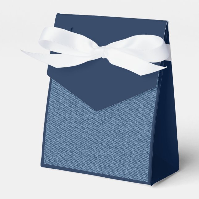 Caja Para Regalos Blauwe spijkerbroek stof, jeans denim textuur. (Front Side)