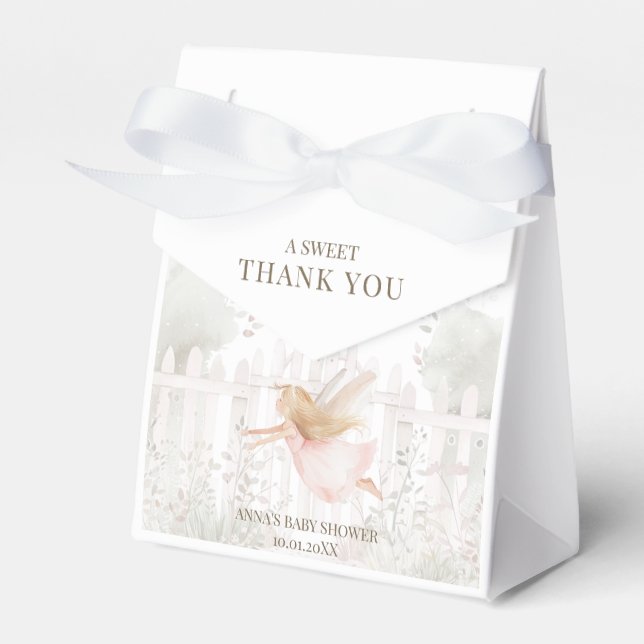 Caja Para Regalos Blonde Fairy Baby Shower Gracias (Front Side)