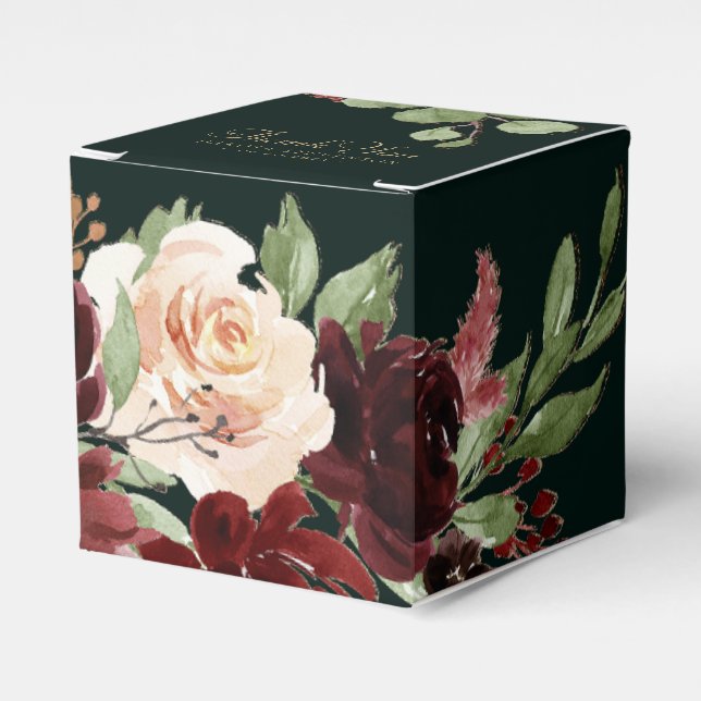 Caja Para Regalos Bloom ruso | Personalizado Rojo de Terracota y Mar (Costado Anverso)