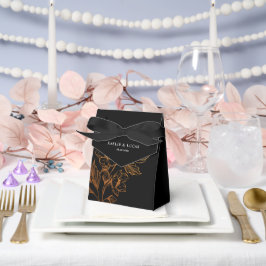 Caja Para Regalos "Blooms Dorados Del Amor" | Boda negro