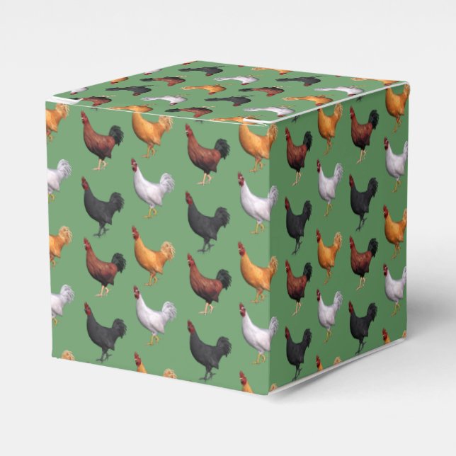 Caja Para Regalos Bloque De Gallos (Costado Anverso)