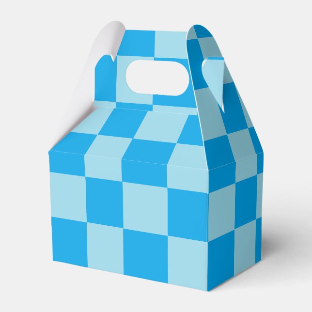 Caja Para Regalos Bloques cuadrados azules geométricos (Front Side)