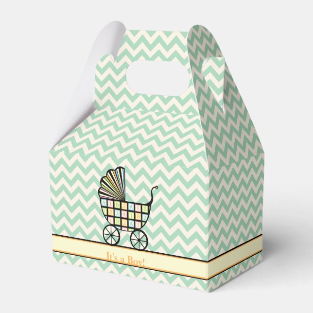 Caja Para Regalos Bloques del bebé Stroller Baby Shower Favor Box (Front Side)