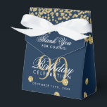 Caja Para Regalos Blue 90th Birthday de la Marina de Oro Gracias Con<br><div class="desc">Elegante "Gracias" 90 cumpleaños Purpurina de la Faux de oro Confetti diseño azul de la Marina.</div>